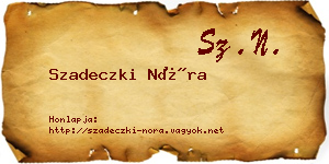 Szadeczki Nóra névjegykártya
