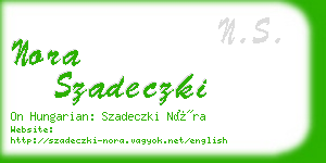 nora szadeczki business card